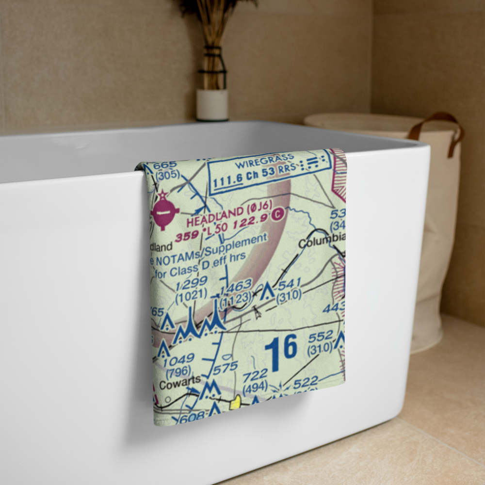 Dothan Regional Airport (DHN) VFR Sectional Towel 