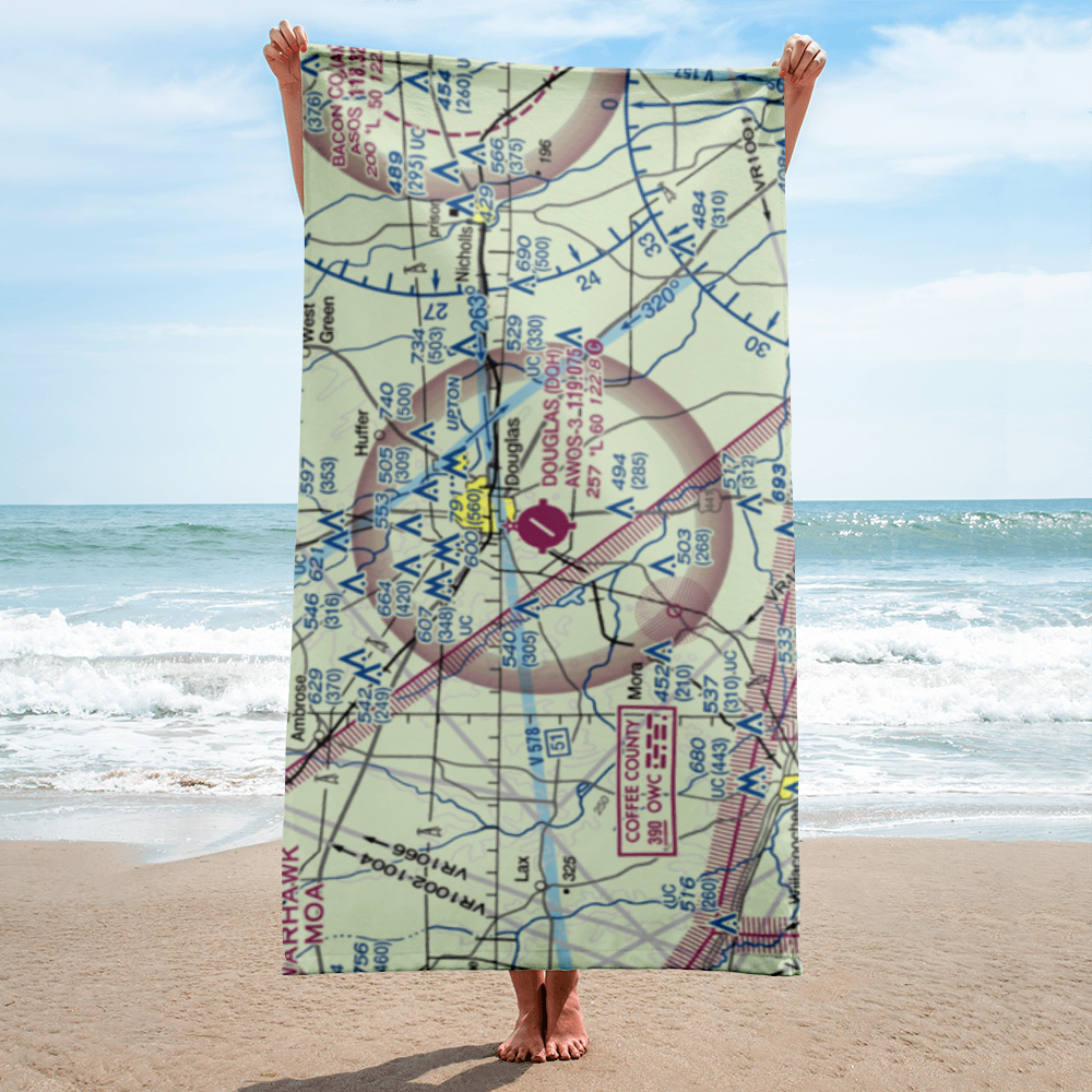 Douglas Municipal Airport (DQH) VFR Sectional Towel 