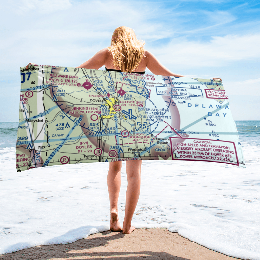 Dover Air Force Base (DOV) VFR Sectional Towel 