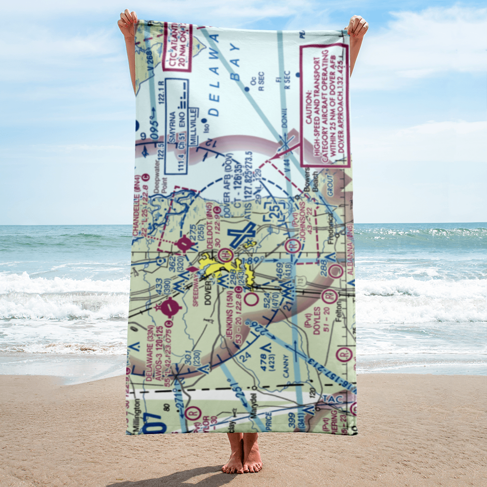 Dover Air Force Base (DOV) VFR Sectional Towel 