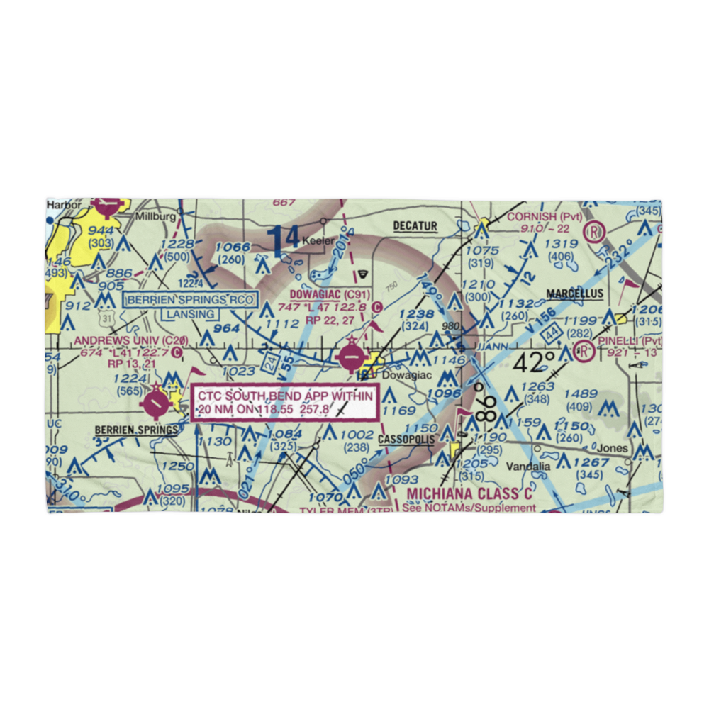 Dowagiac Municipal Airport (C91) VFR Sectional Towel 