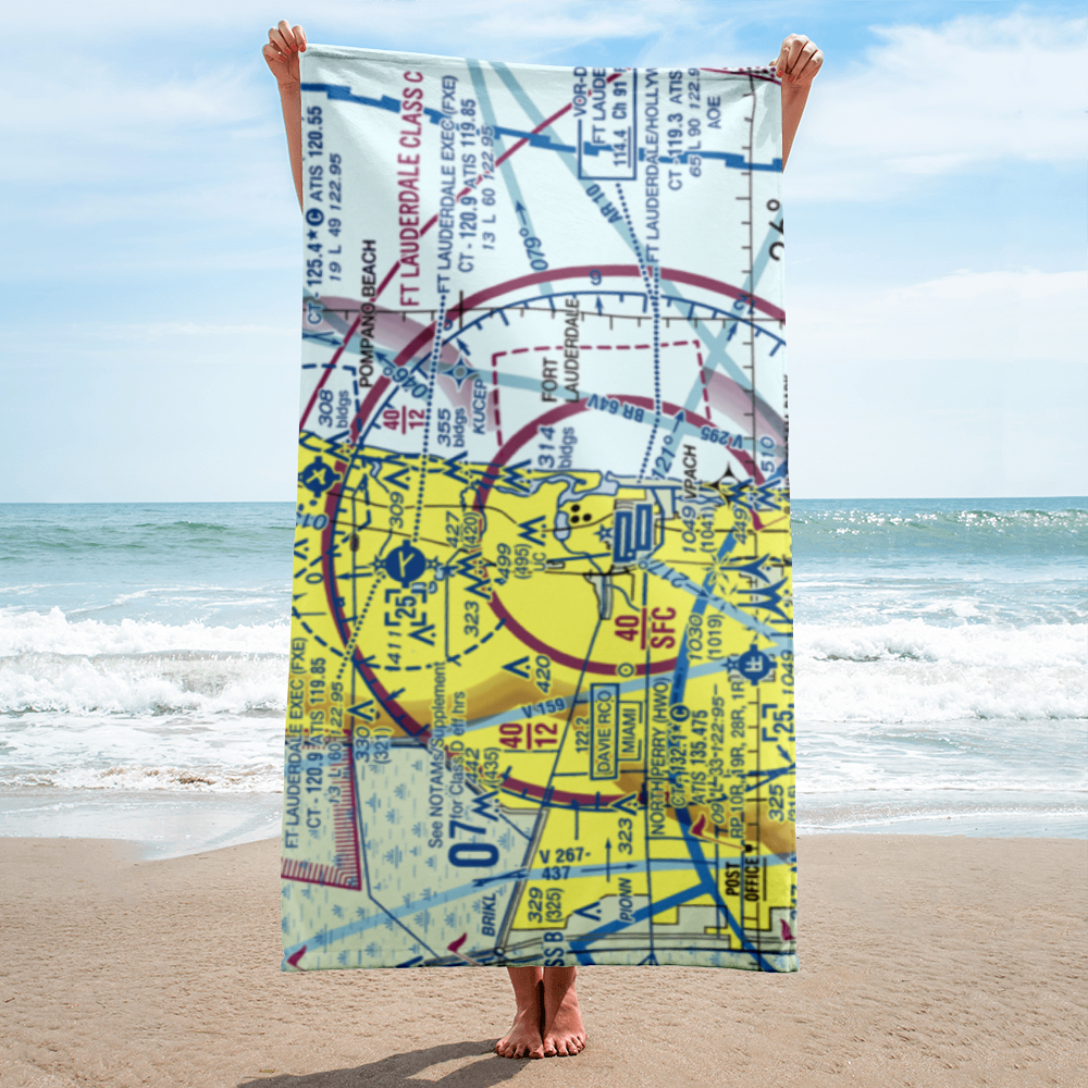Downtown Fort Lauderdale Heliport (DT1) VFR Sectional Towel 