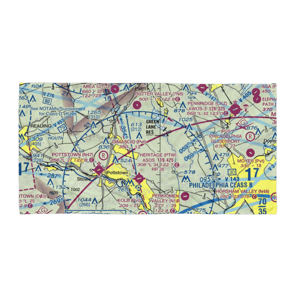 Drewniany-Springmeadow Airport (PA85) VFR Sectional Towel 