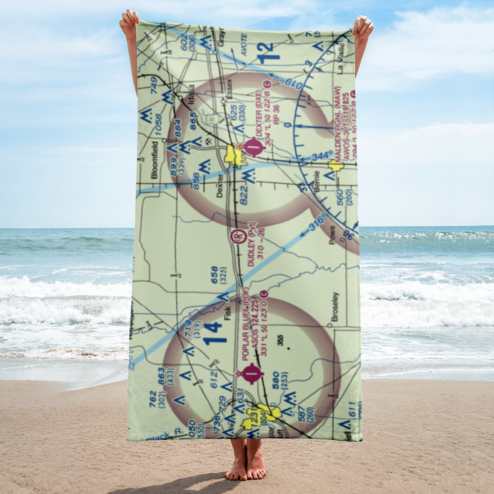 Dudley Airport (MO54) VFR Sectional Towel 