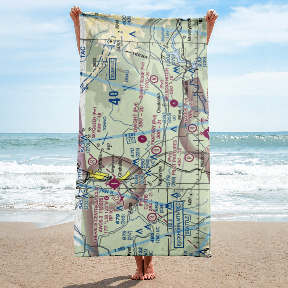 Dwight Field (0WA1) VFR Sectional Towel 