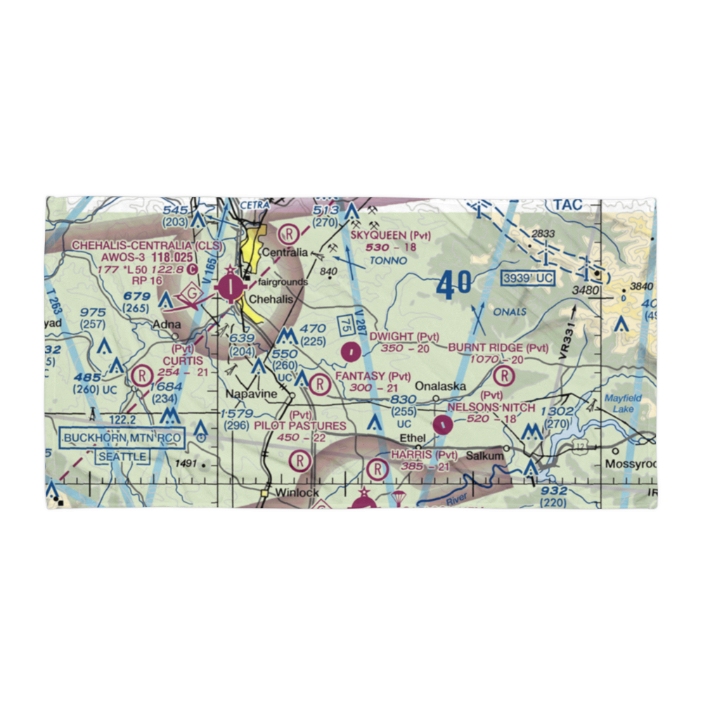 Dwight Field (0WA1) VFR Sectional Towel 