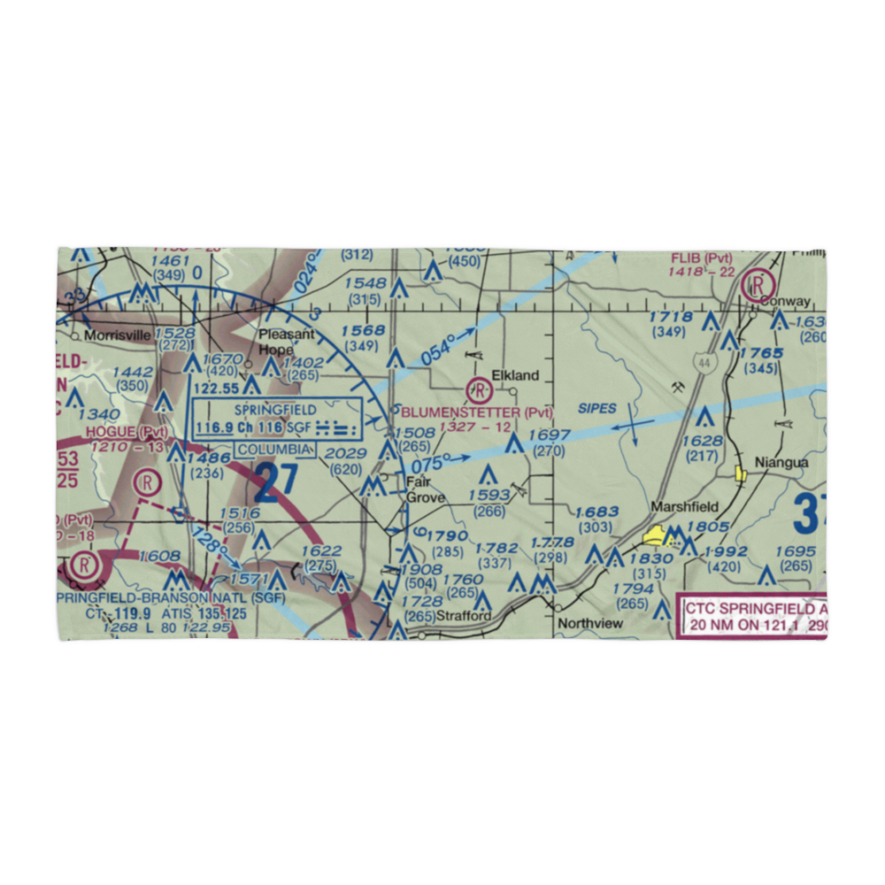 Eads Ridge Airport (MO68) VFR Sectional Towel 