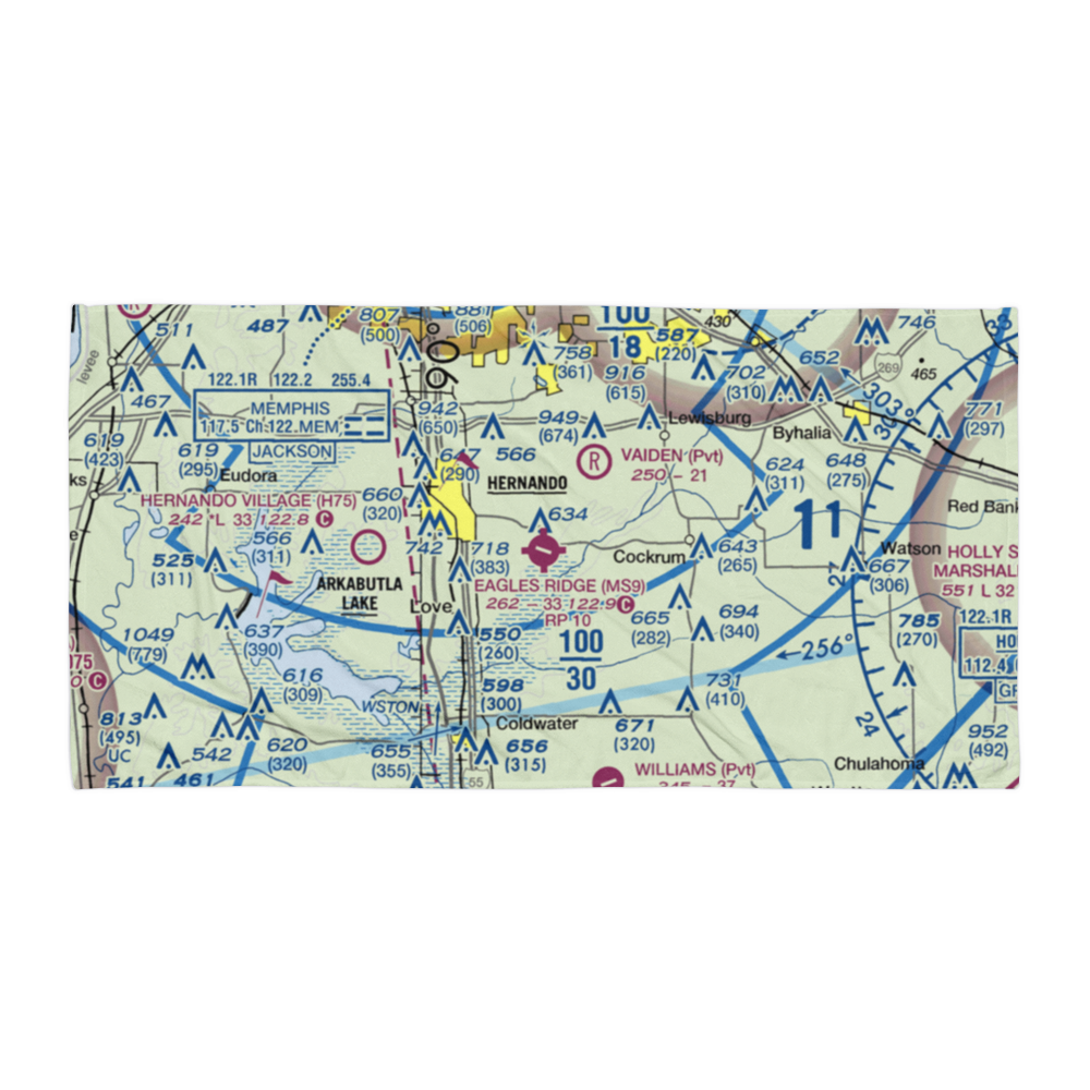 Eagles Ridge Airport (MS9) VFR Sectional Towel 