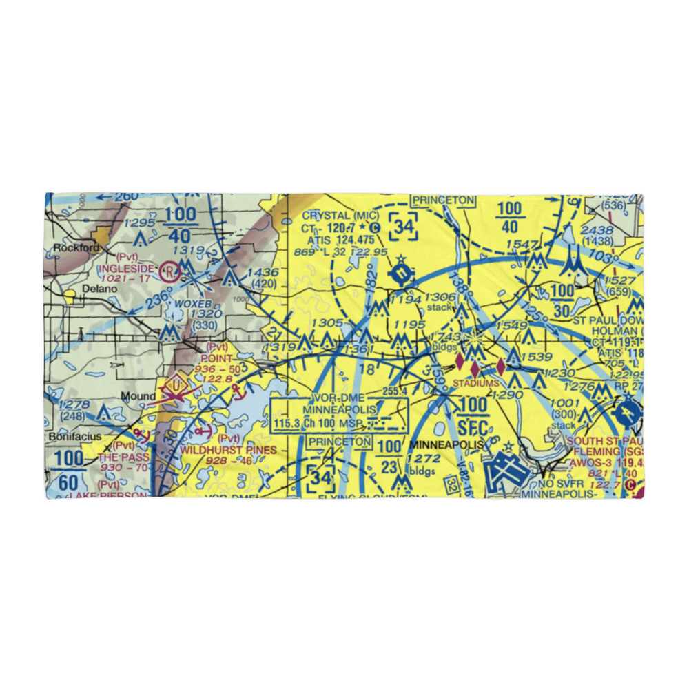 Eastmans Medicine Lake Seaplane Base (22MN) VFR Sectional Towel 