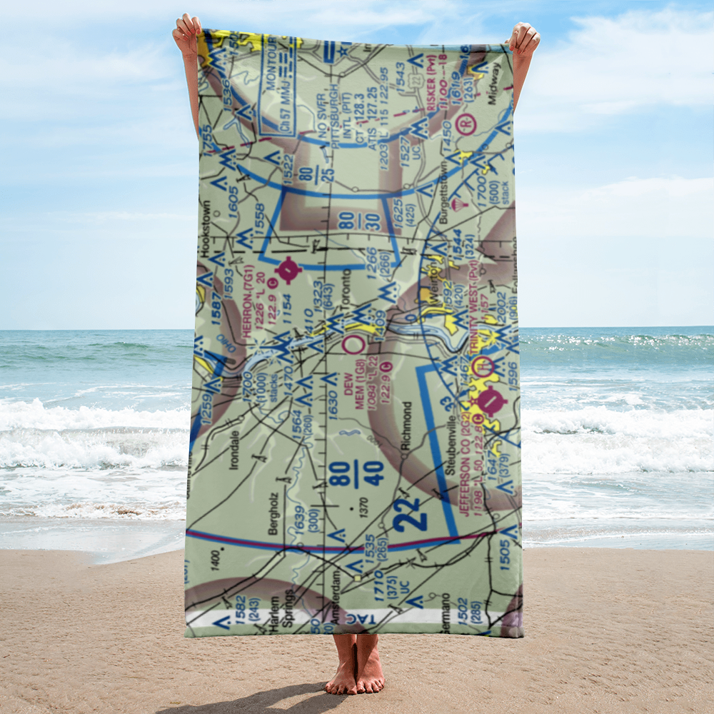 Eddie Dew Memorial Airpark (1G8) VFR Sectional Towel 