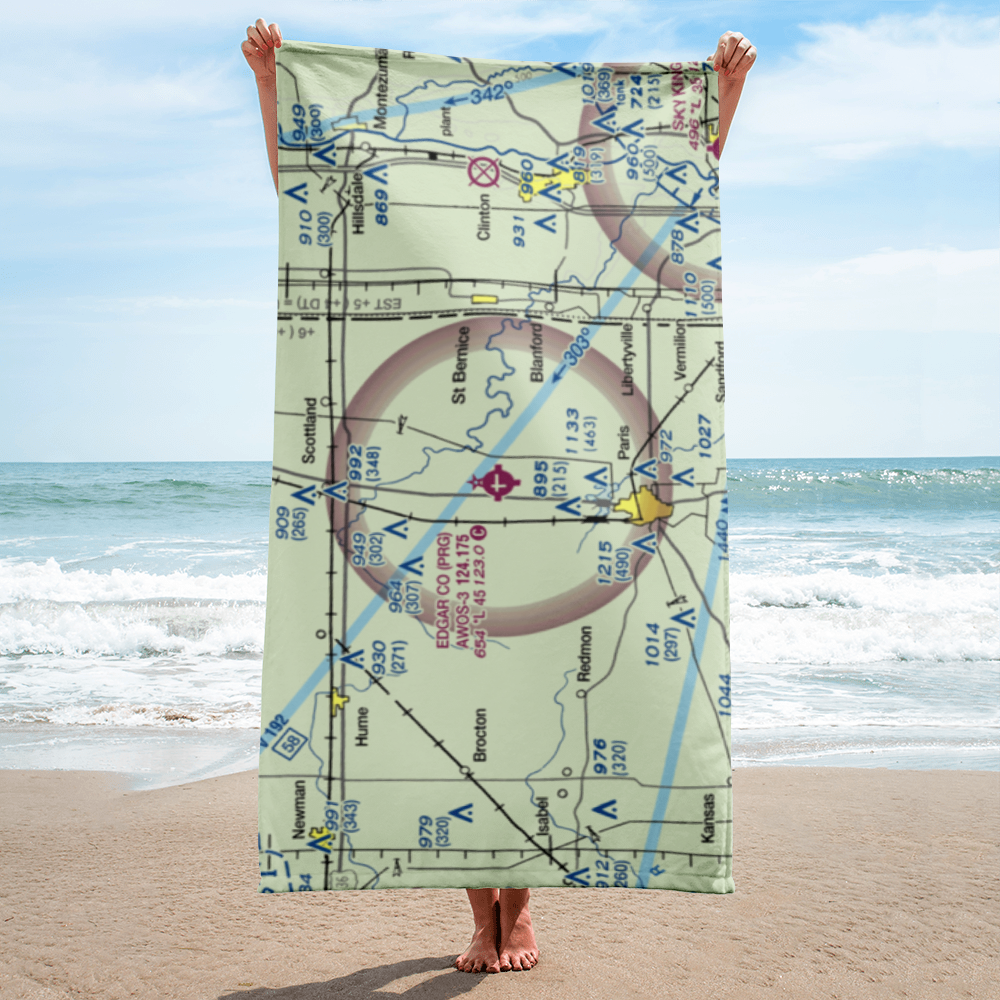 Edgar County Airport (PRG) VFR Sectional Towel 