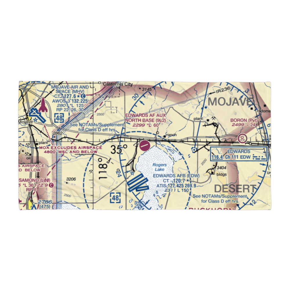 Edwards Af Aux North Base Airport (9L2) VFR Sectional Towel 