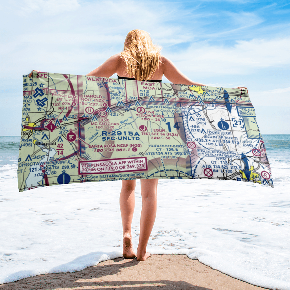 Eglin Auxiliary Field 6 Airport (KZ01) VFR Sectional Towel 