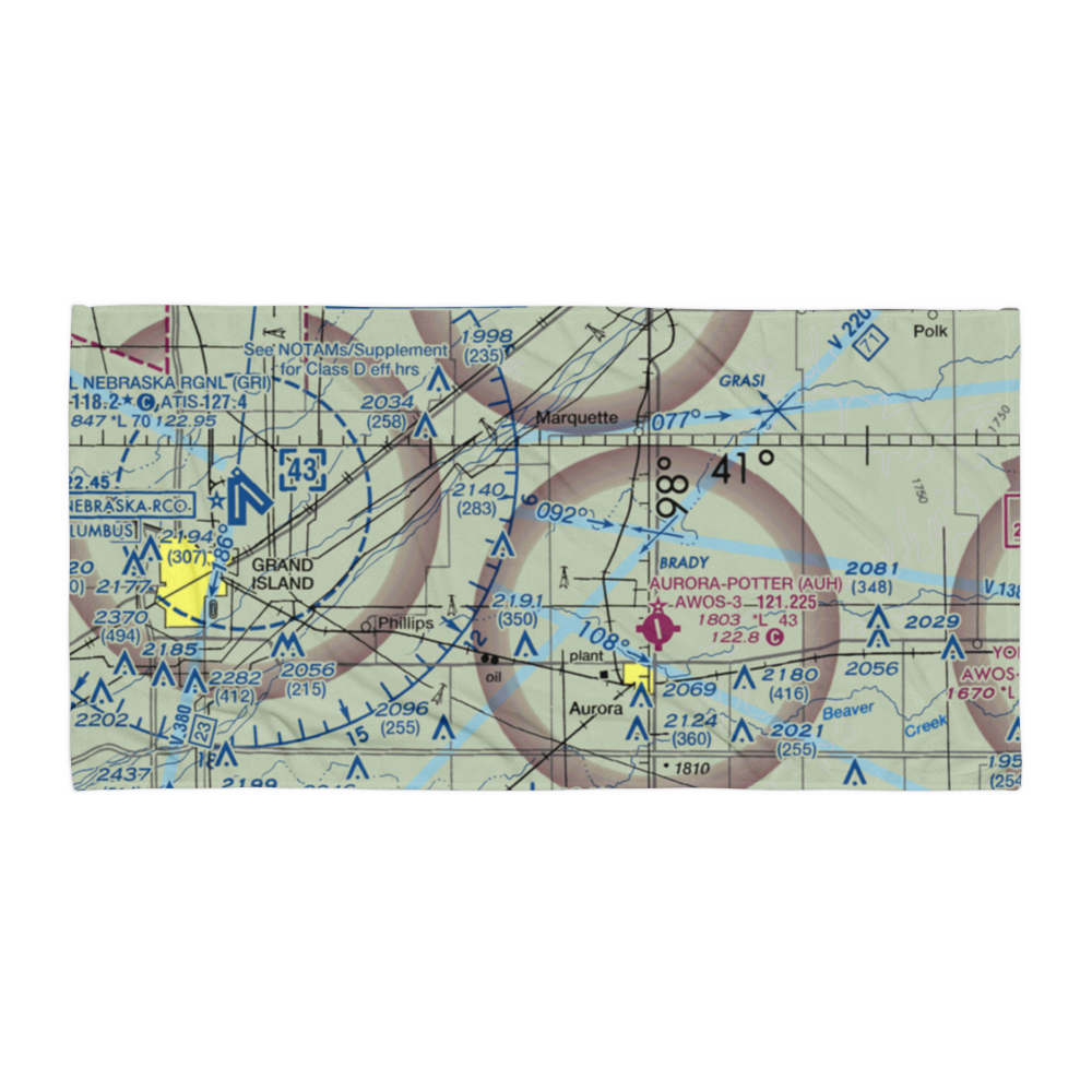 Elge Field (50NE) VFR Sectional Towel 