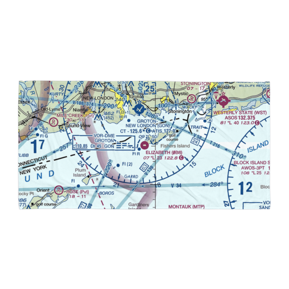 Elizabeth Field (0B8) VFR Sectional Towel 