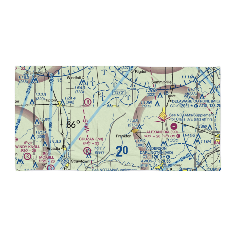 Elwood Airport (3I1) VFR Sectional Towel 