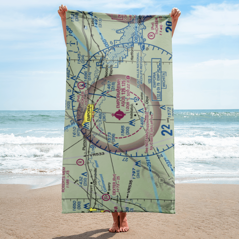 Emporia Municipal Airport (EMP) VFR Sectional Towel 