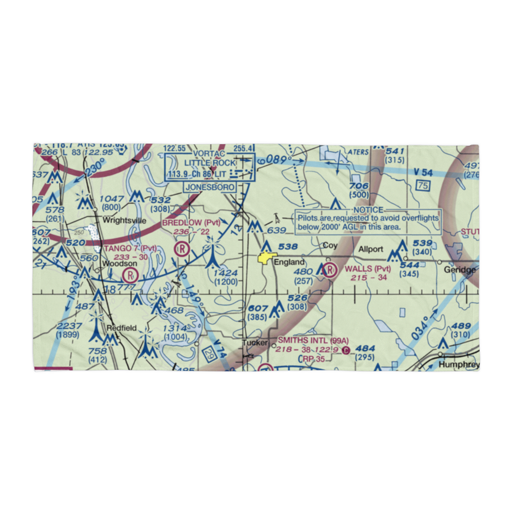 Enlgand ag strip (5MZ) VFR Sectional Towel 