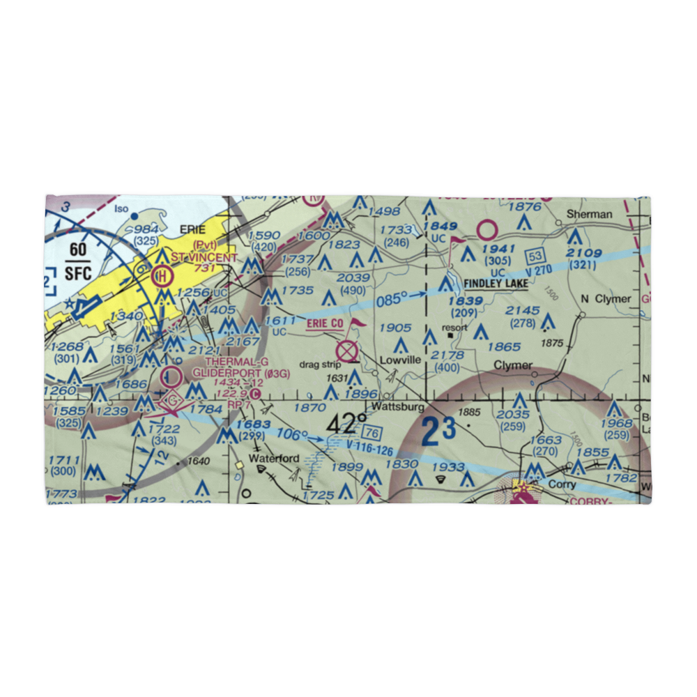 Erie County Airport (3G1) VFR Sectional Towel 