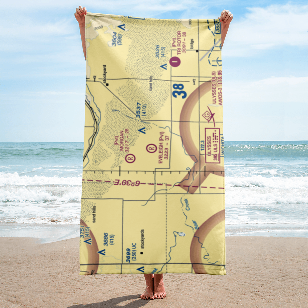 Eveleigh Farms Airport (3KS4) VFR Sectional Towel 