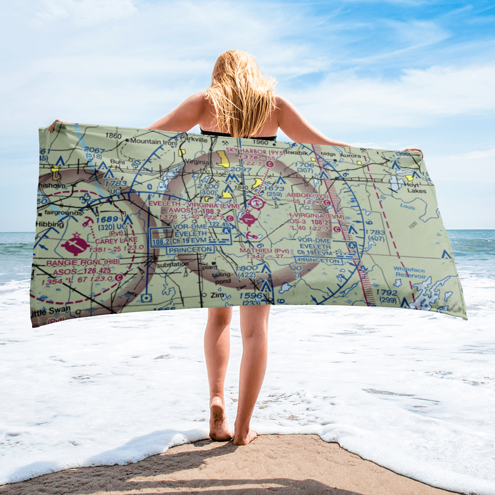 Eveleth Virginia Municipal Airport (EVM) VFR Sectional Towel 