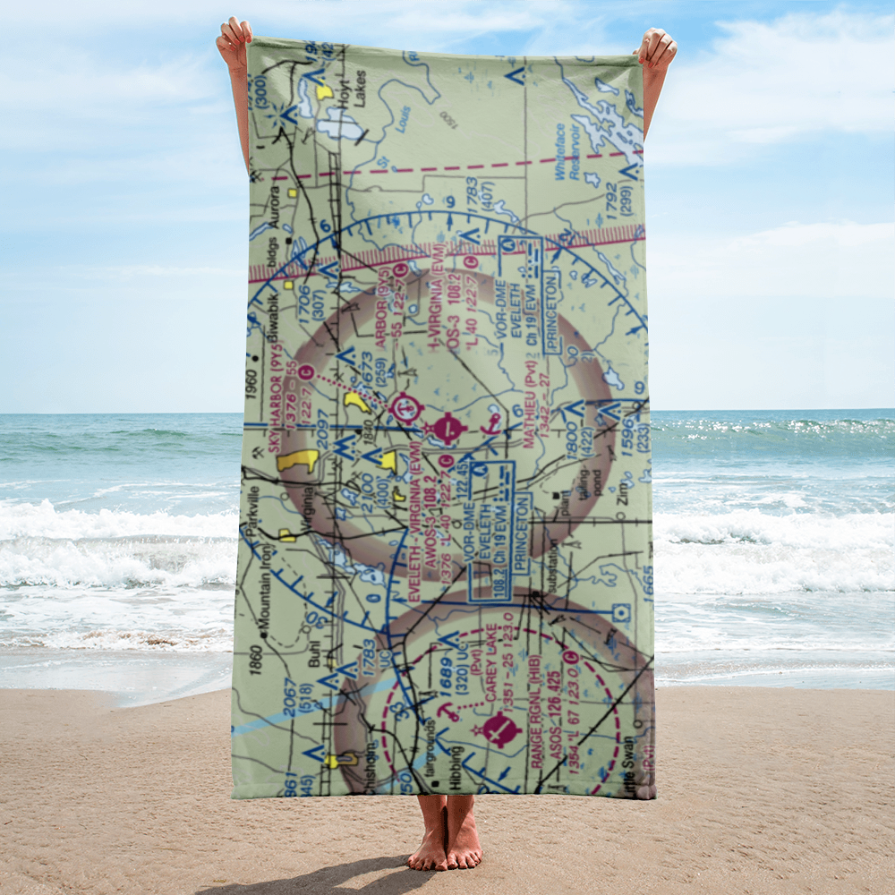 Eveleth Virginia Municipal Airport (EVM) VFR Sectional Towel 