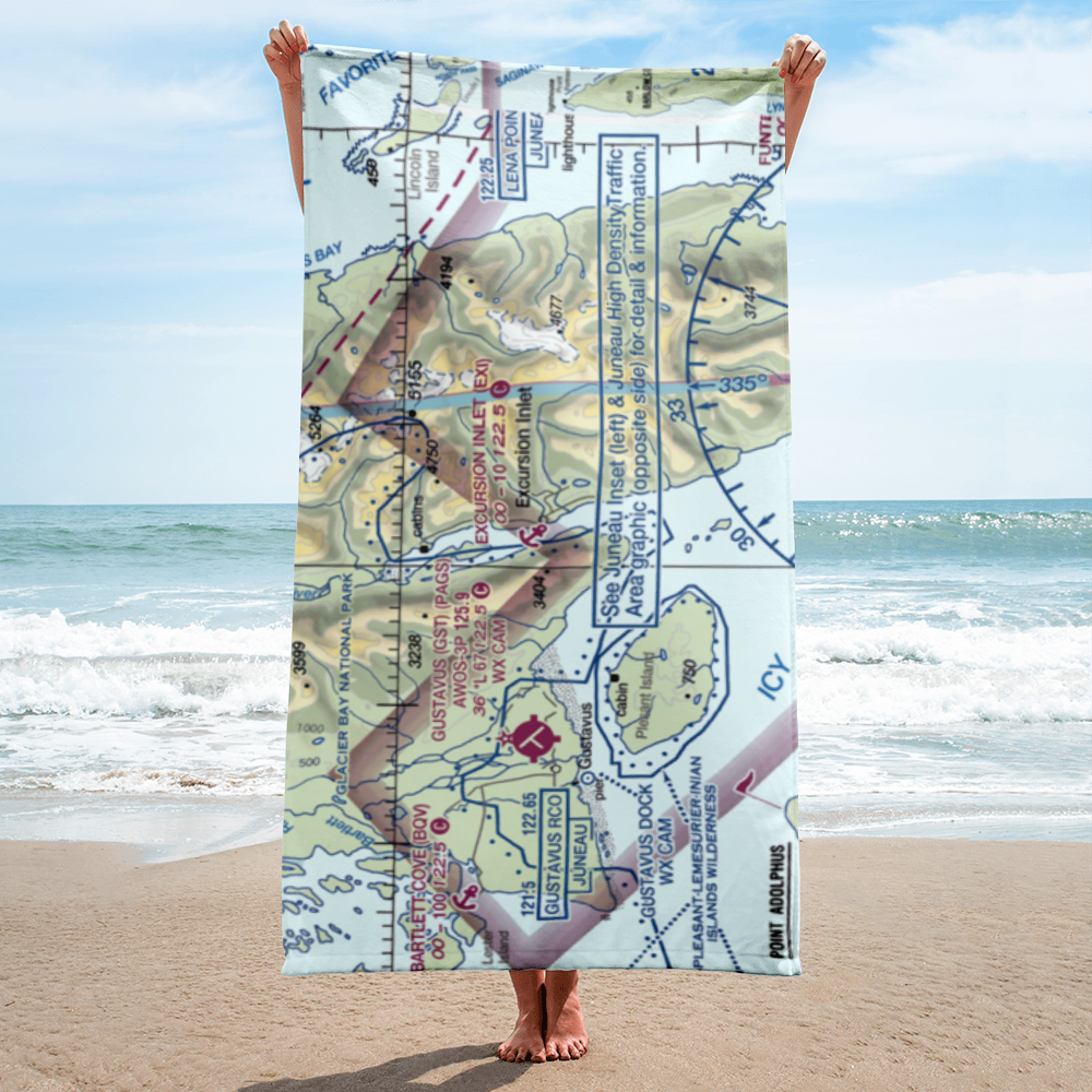 Excursion Inlet Seaplane Base (EXI) VFR Sectional Towel 