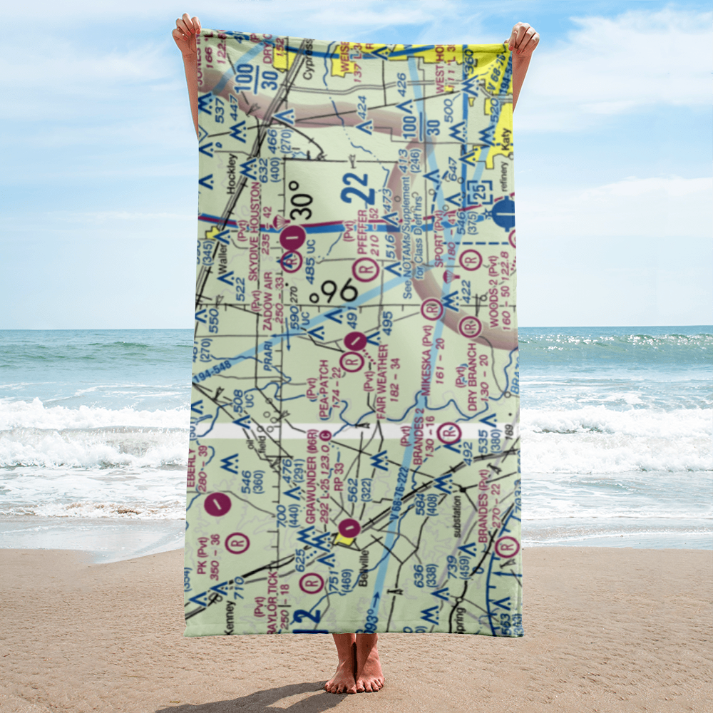 Fair Weather Field (TX42) VFR Sectional Towel 