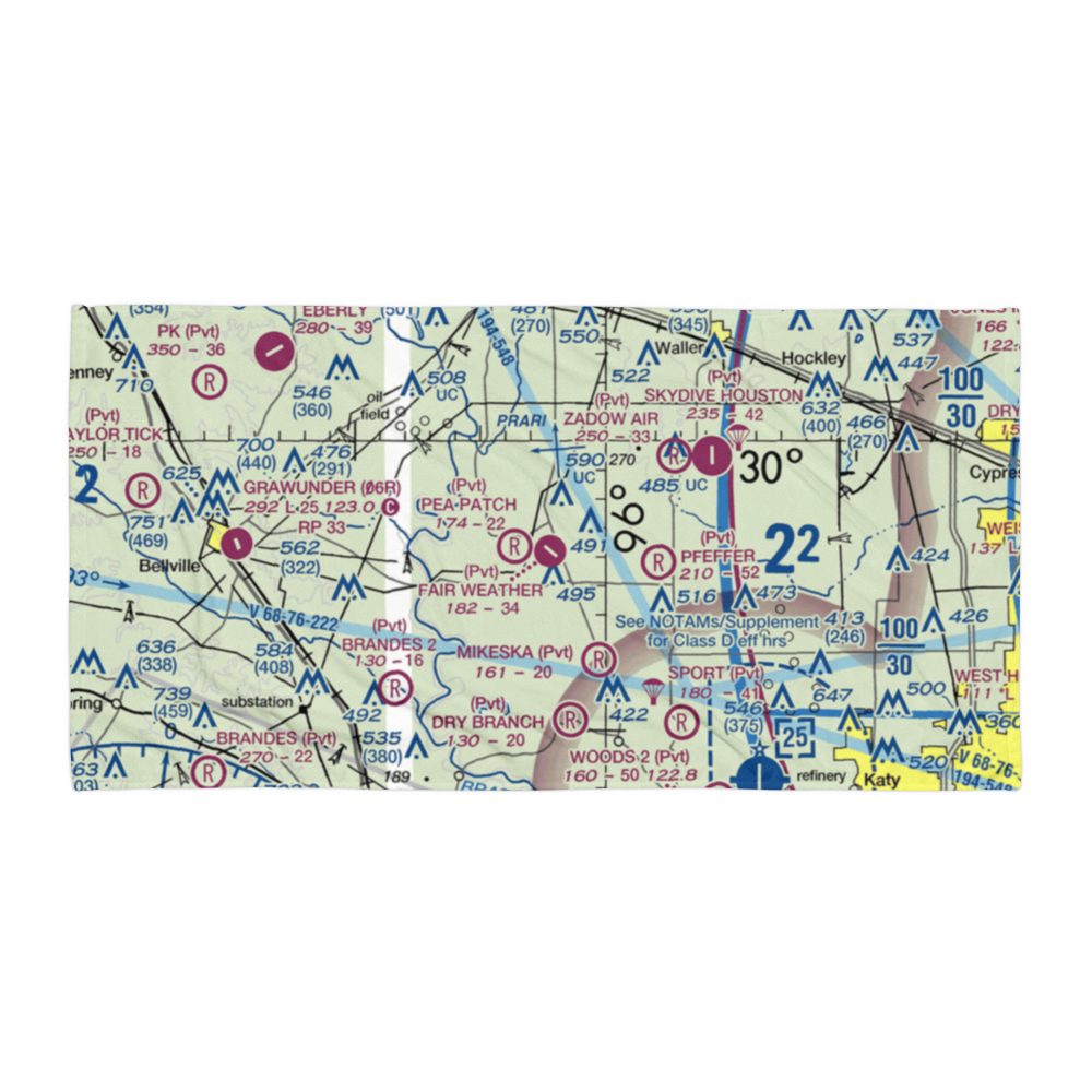 Fair Weather Field (TX42) VFR Sectional Towel 