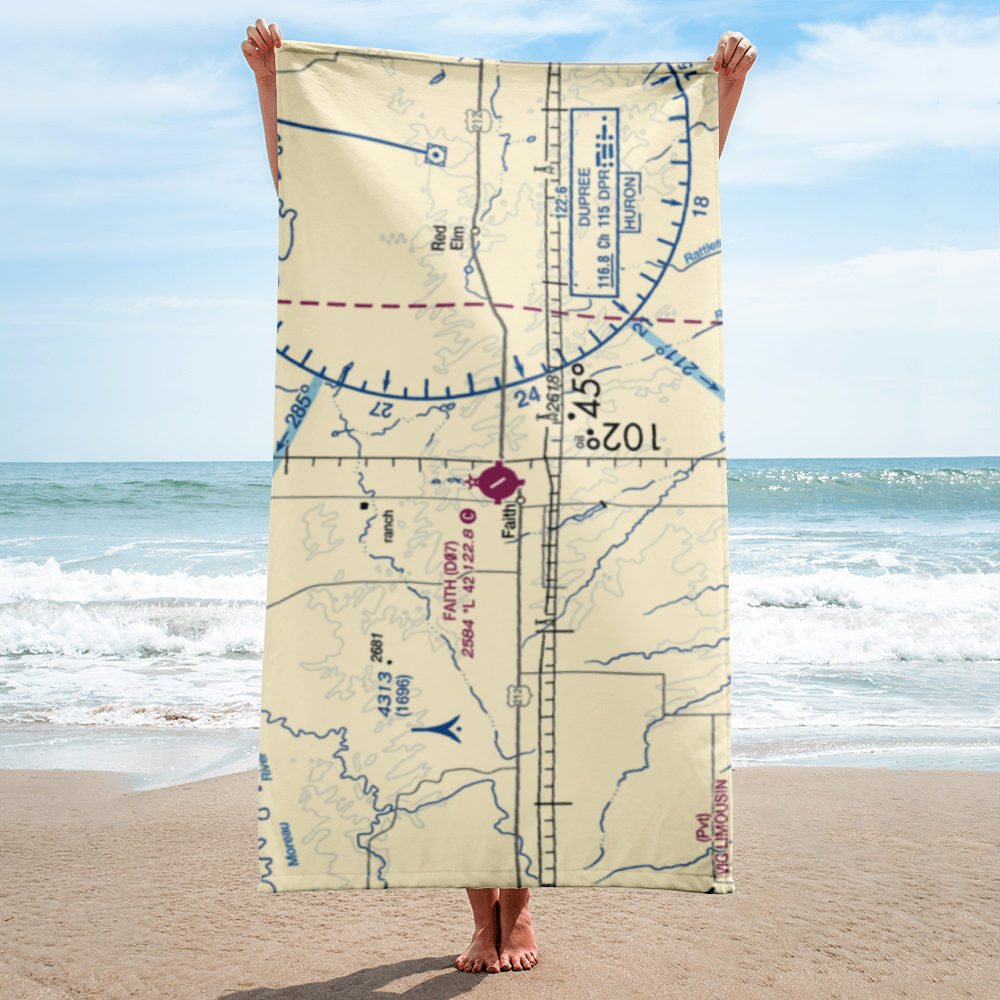 Faith Municipal Airport (D07) VFR Sectional Towel 