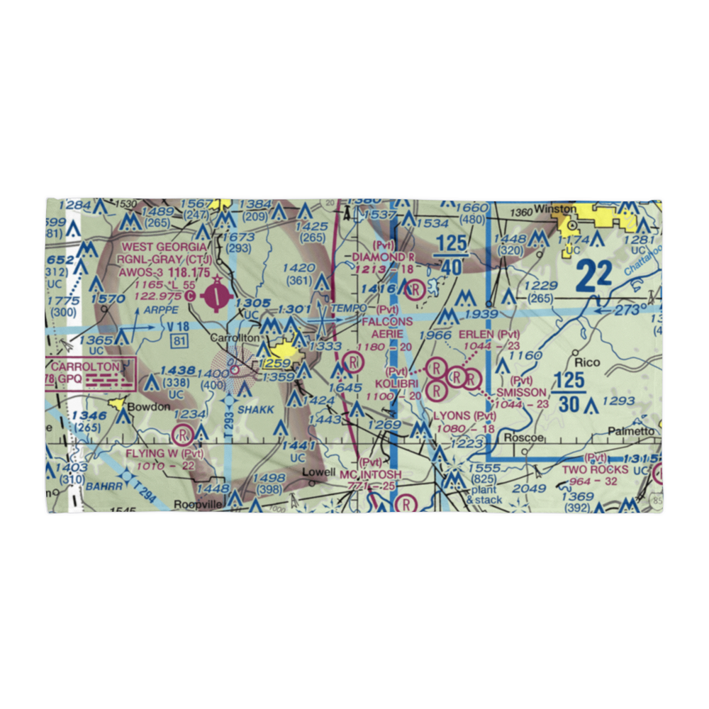 Falcons Aerie Airport (8GA8) VFR Sectional Towel 