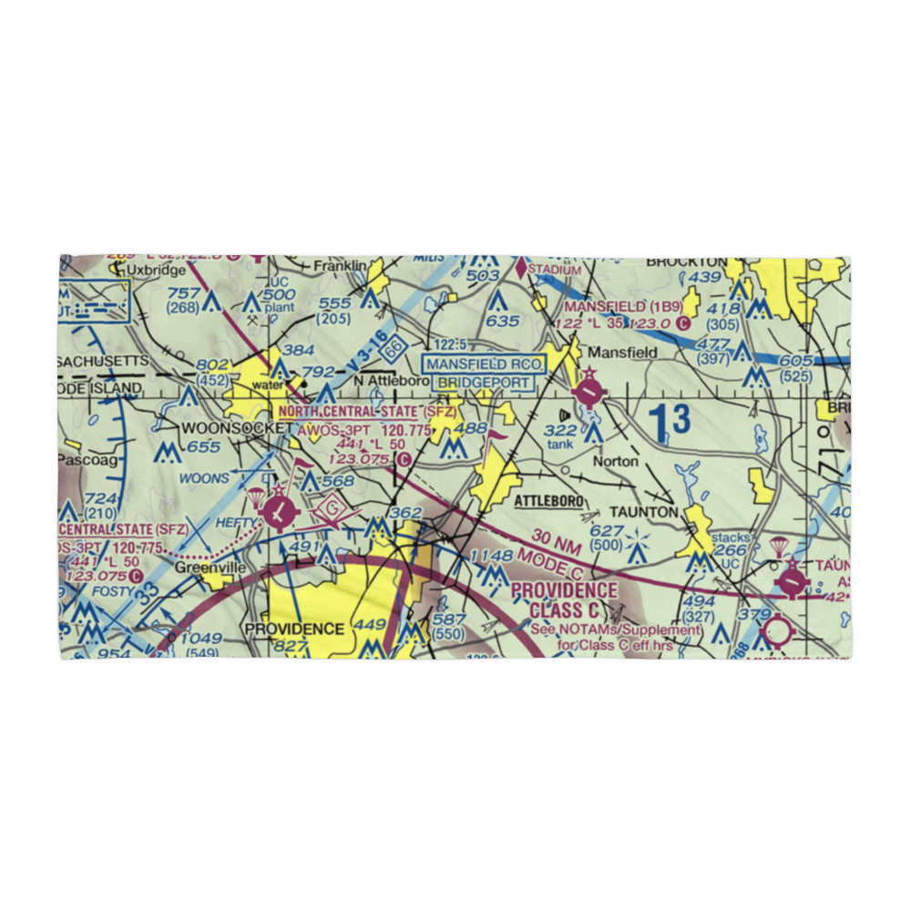 Falls Pond Seaplane Base (2MA7) VFR Sectional Towel 