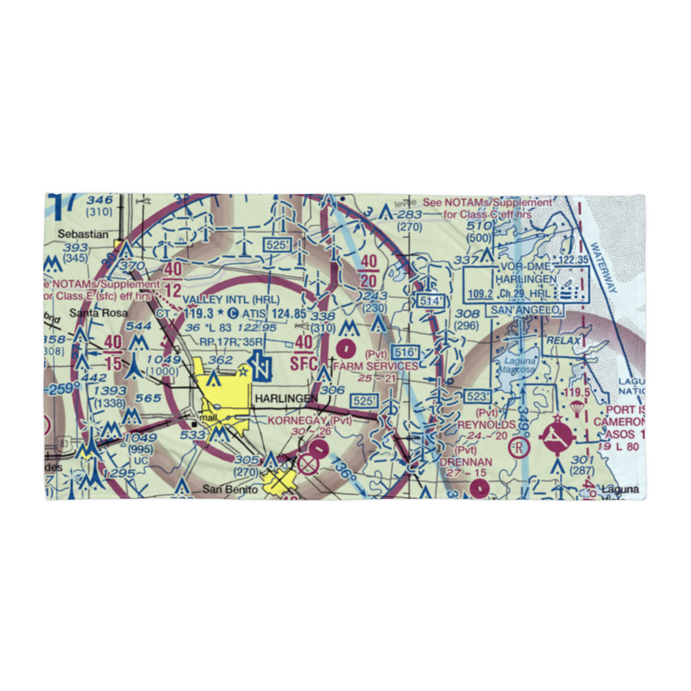 Farm Services Inc Airport (XS64) VFR Sectional Towel 