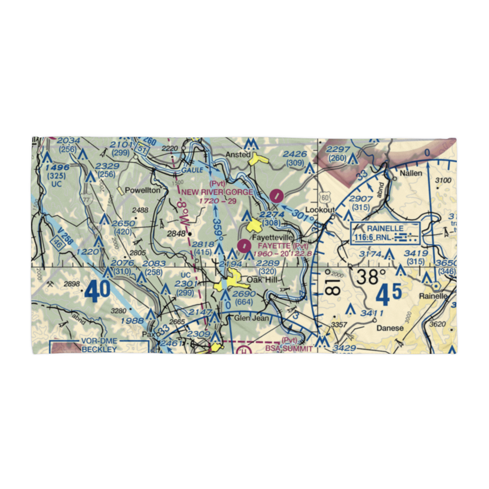 Fayette Airport (WV59) VFR Sectional Towel 