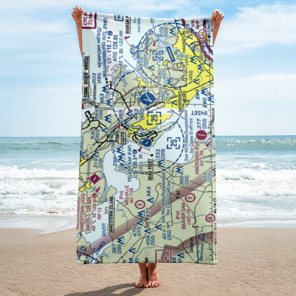 Felker Army Air Field (FAF) VFR Sectional Towel 