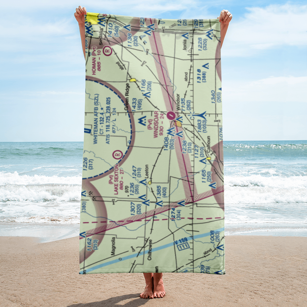 Ferguson Farms Airport (12MO) VFR Sectional Towel 
