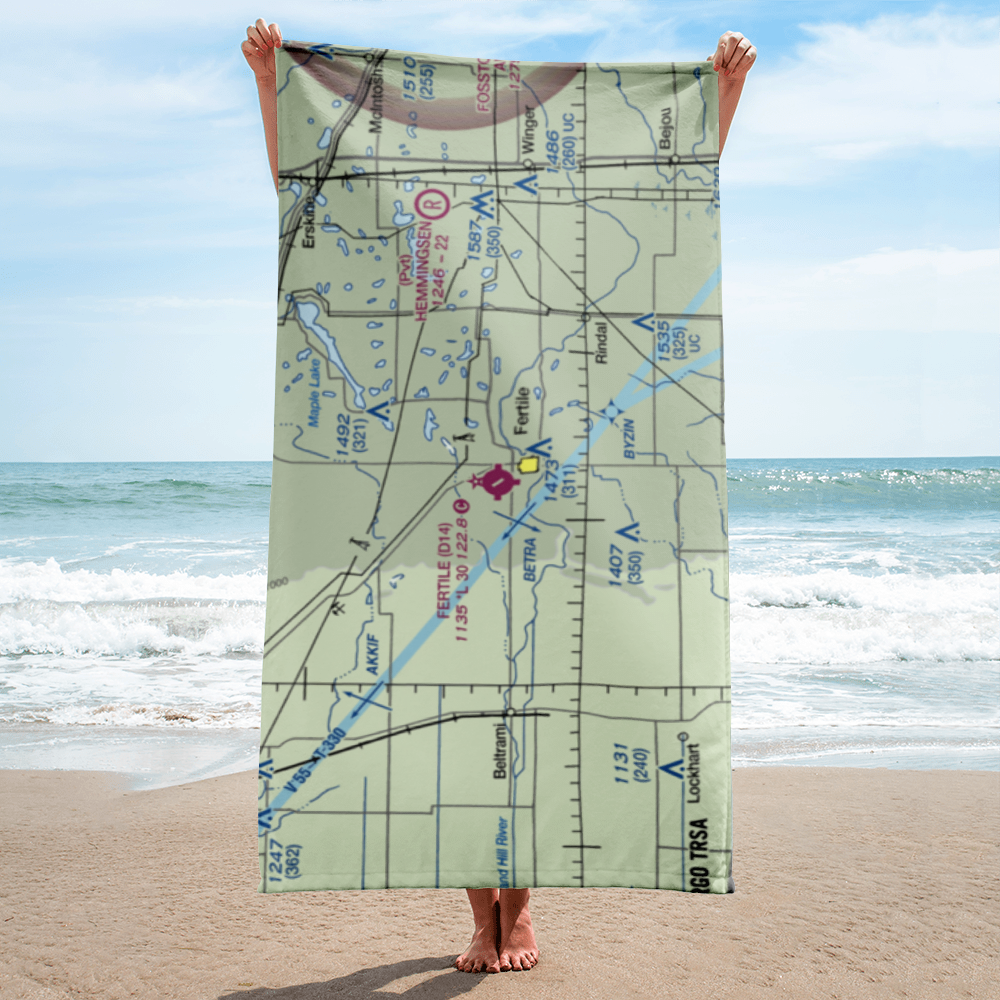 Fertile Municipal Airport (D14) VFR Sectional Towel 