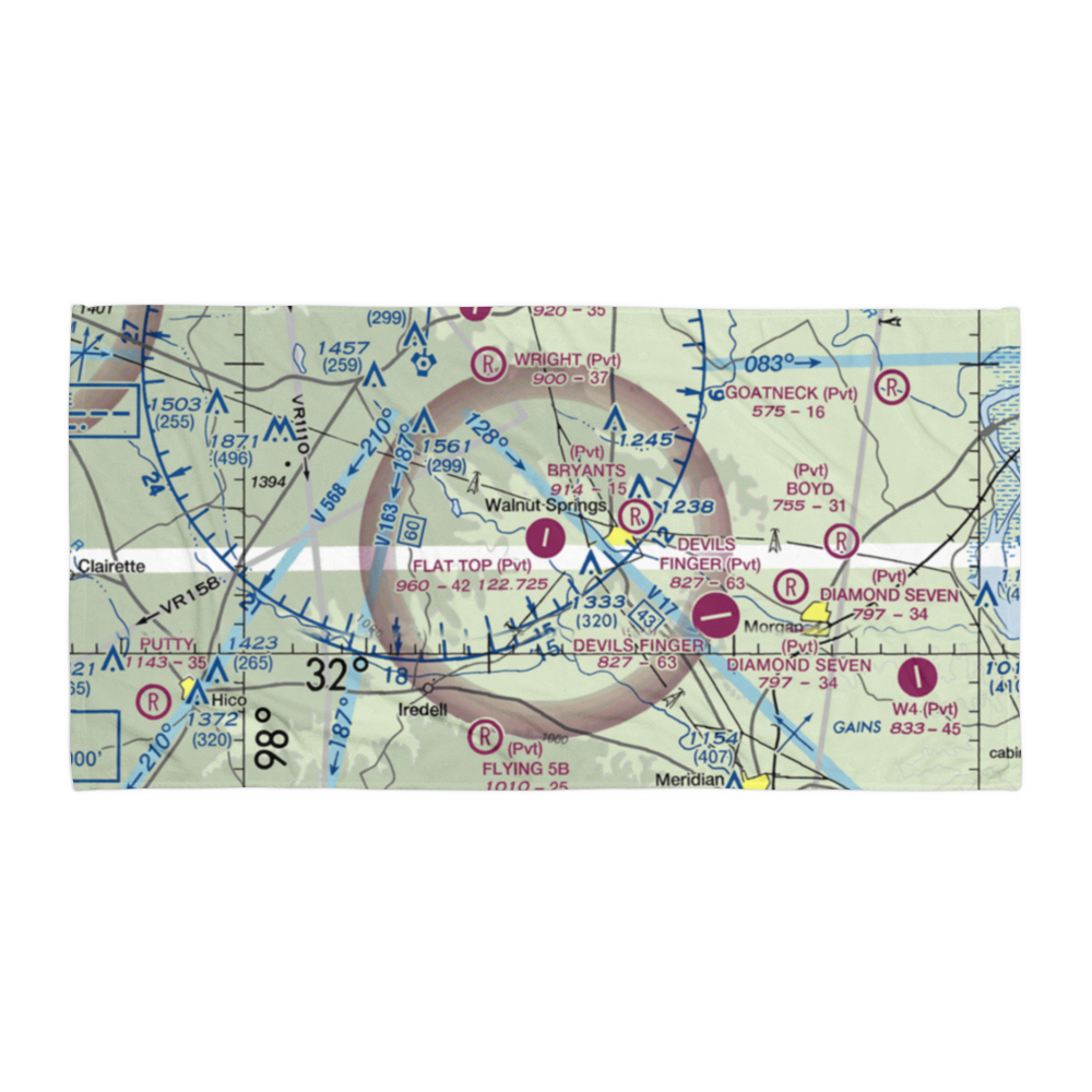 Flat Top Ranch Airport (74TE) VFR Sectional Towel 