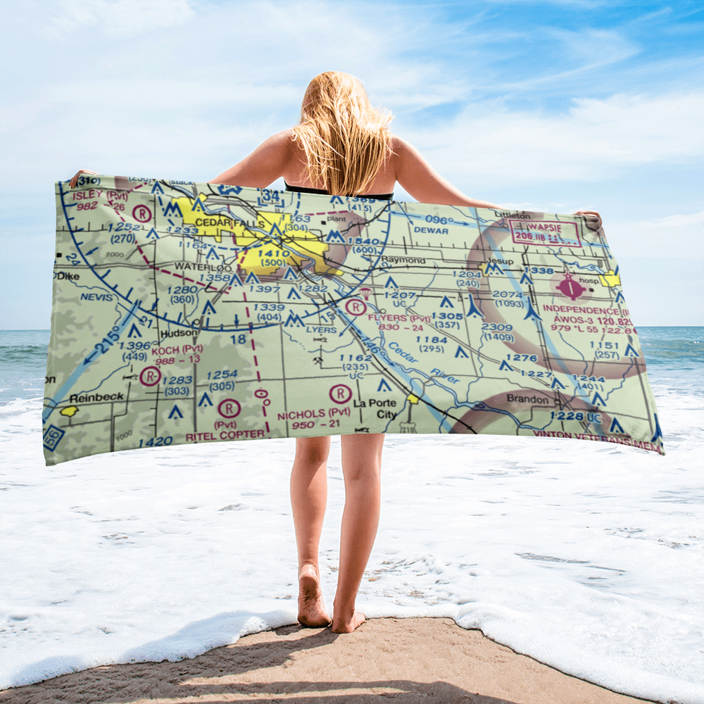 Flyers Airport (10IA) VFR Sectional Towel 