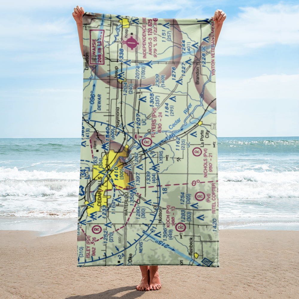 Flyers Airport (10IA) VFR Sectional Towel 