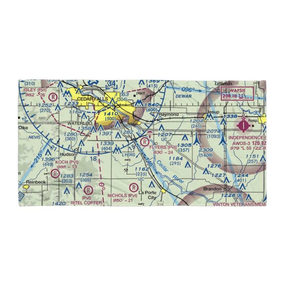 Flyers Airport (10IA) VFR Sectional Towel 