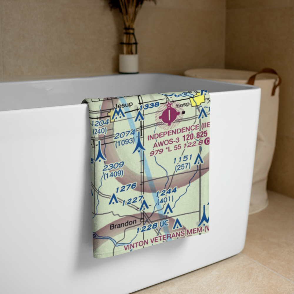 Flyers Airport (10IA) VFR Sectional Towel 