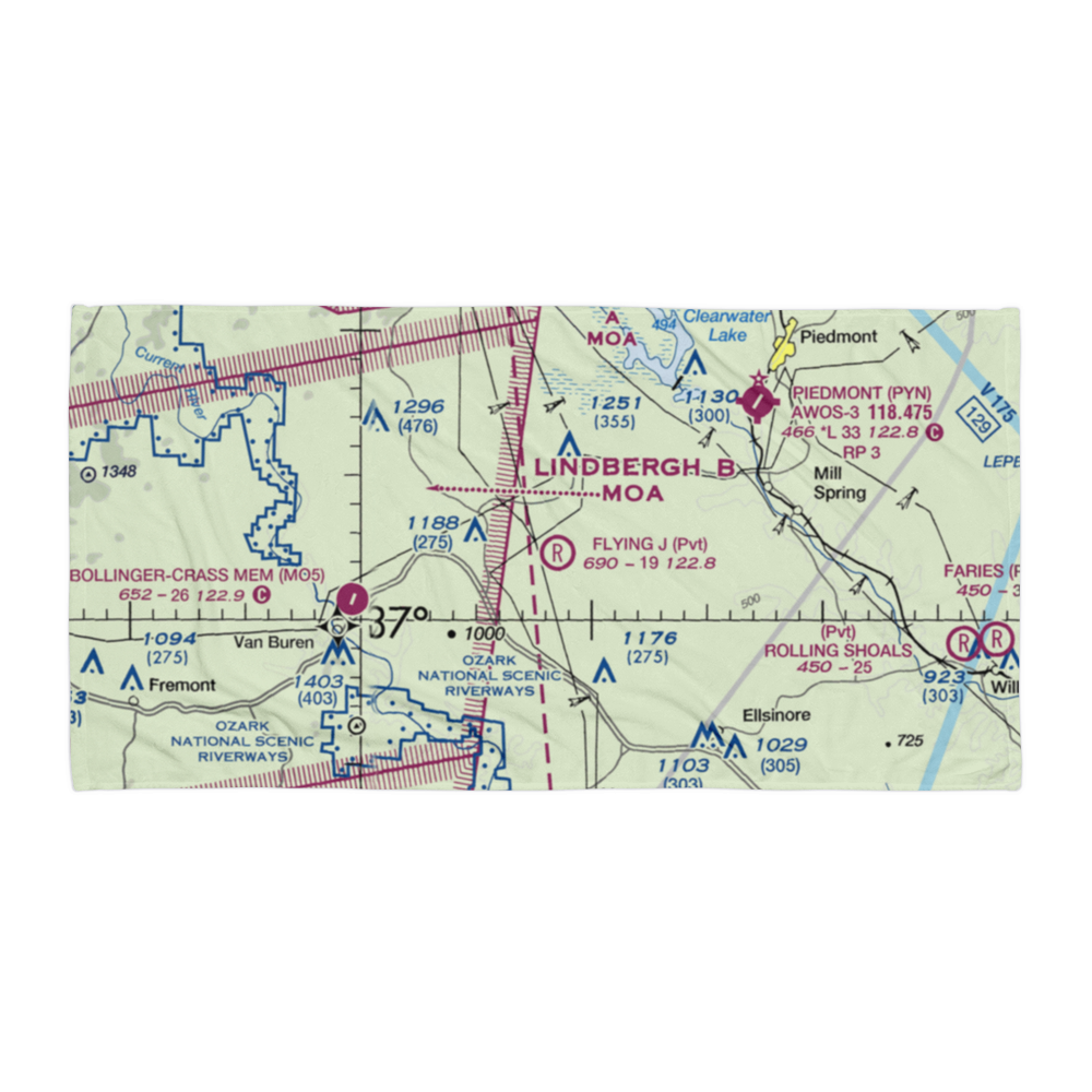 Flying 'J' Ranch Airport (MO72) VFR Sectional Towel 
