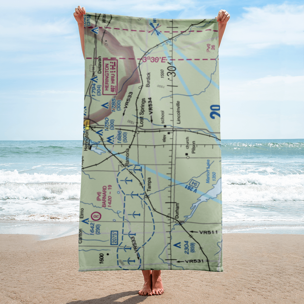 Flying N Ranch Airport (01KS) VFR Sectional Towel 
