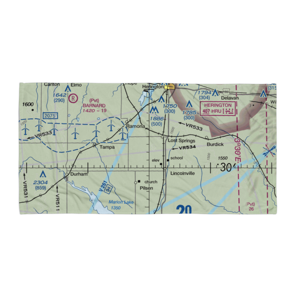 Flying N Ranch Airport (01KS) VFR Sectional Towel 