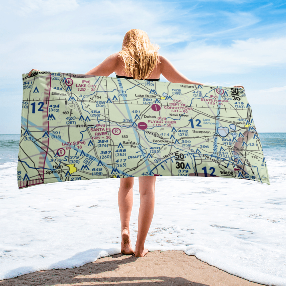 Flying Tiger Field (FL54) VFR Sectional Towel 