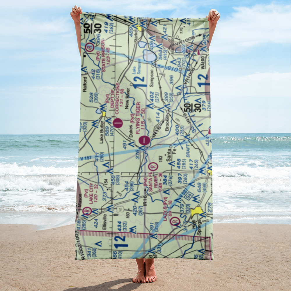 Flying Tiger Field (FL54) VFR Sectional Towel 