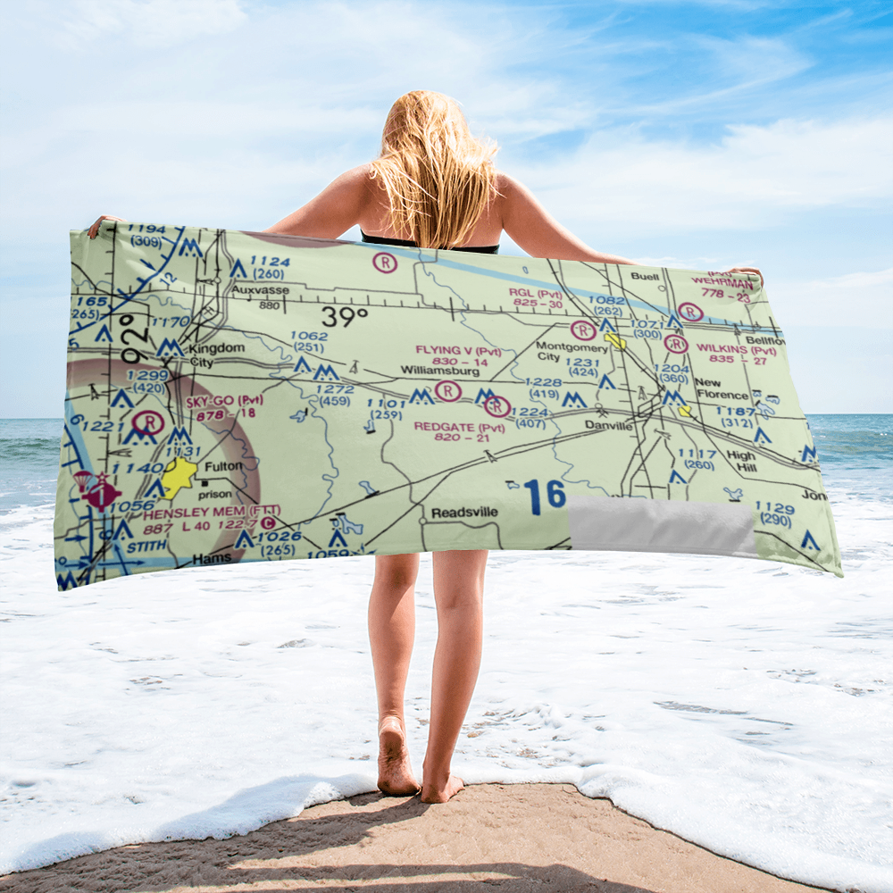 Flying V Ranch Airport (10MO) VFR Sectional Towel 