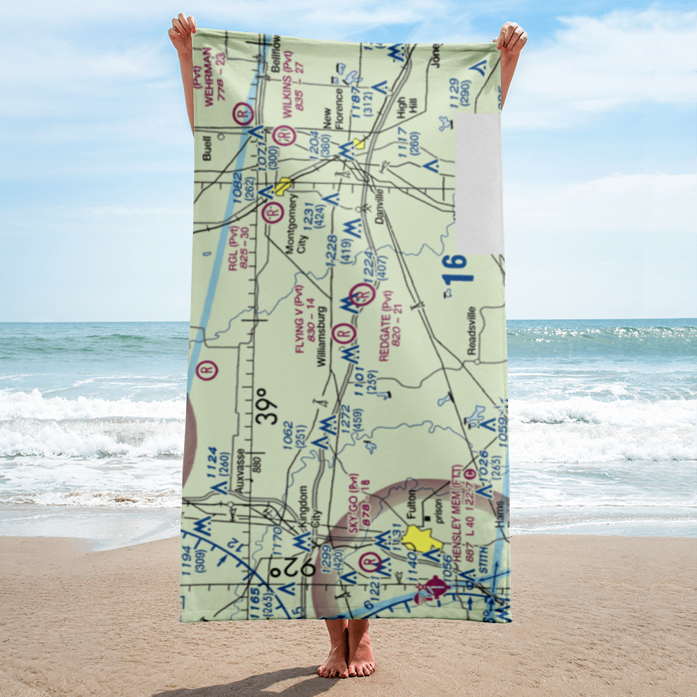 Flying V Ranch Airport (10MO) VFR Sectional Towel 