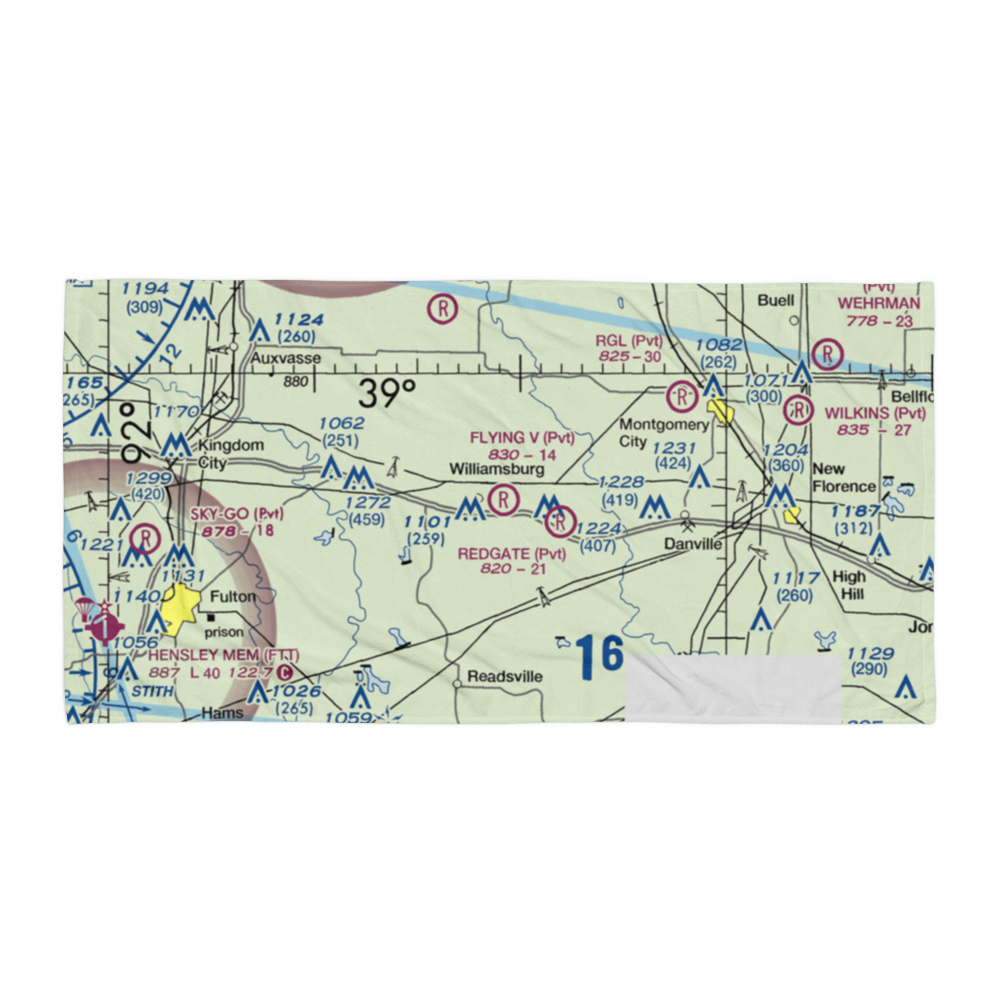 Flying V Ranch Airport (10MO) VFR Sectional Towel 